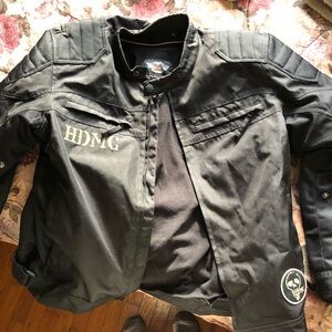 Harley-Davidson Black Performance Motorcycle Jacket with Gold Accent